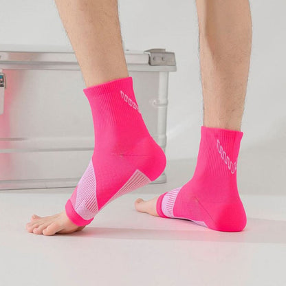 Solid Color Open Toe Compression Socks(3 Pairs)