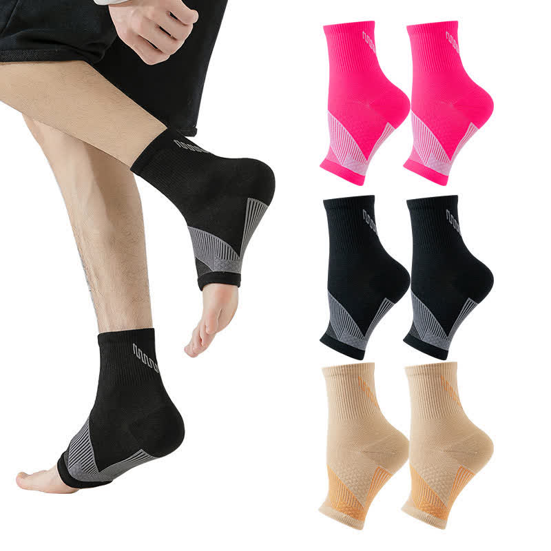 Solid Color Open Toe Compression Socks(3 Pairs)