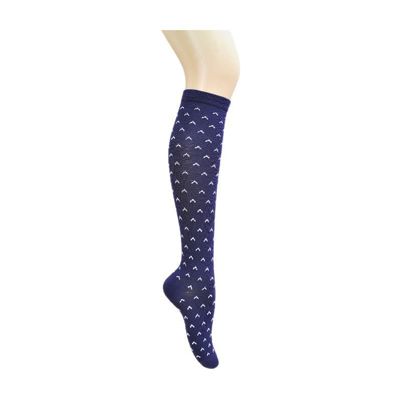 Geometric Print Compression Socks(5 Pairs) - B - L/XL - image 2