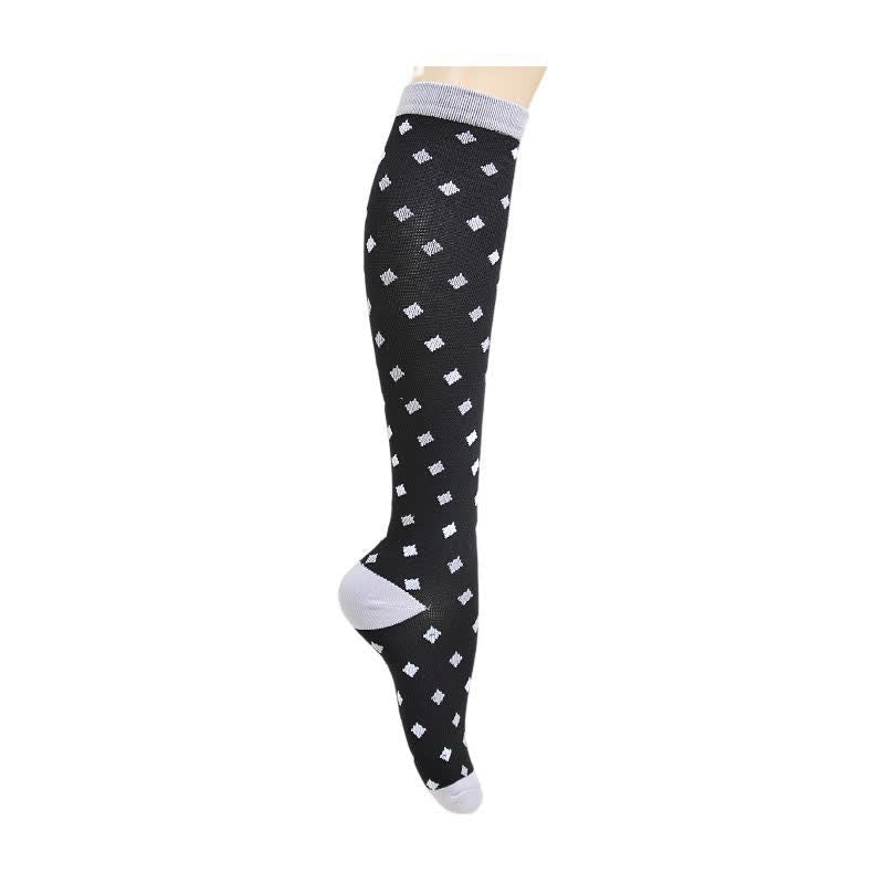 Geometric Print Compression Socks(5 Pairs) - D - L/XL - image 4