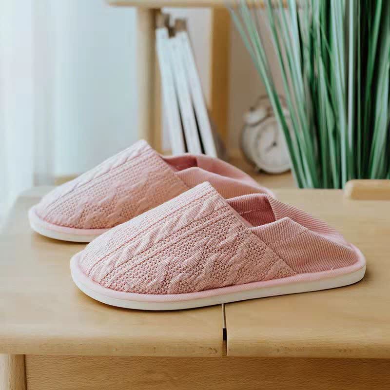 Simple Soft Sole Home Slippers - Pink - EU44-45(US10-11) - image 1