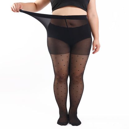 Plus Size Polka Dot Stockings(3 Pairs) - image 2