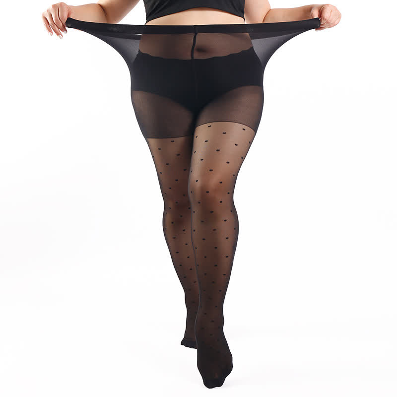 Plus Size Polka Dot Stockings(3 Pairs) - image 1
