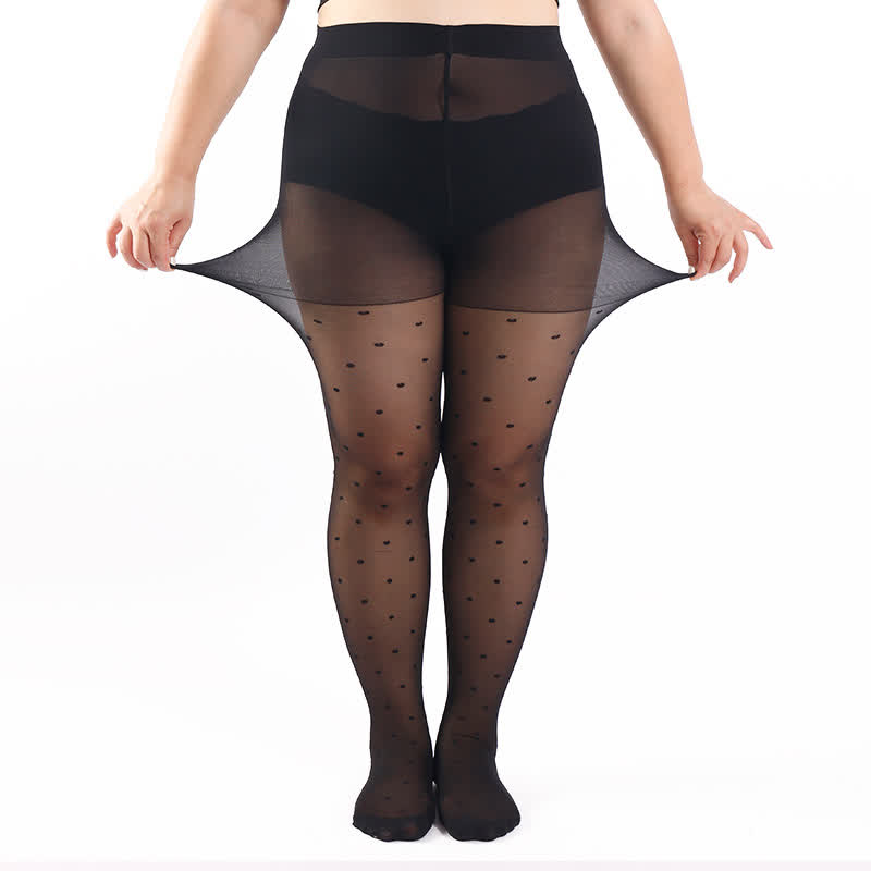 Plus Size Polka Dot Stockings(3 Pairs) - image 3