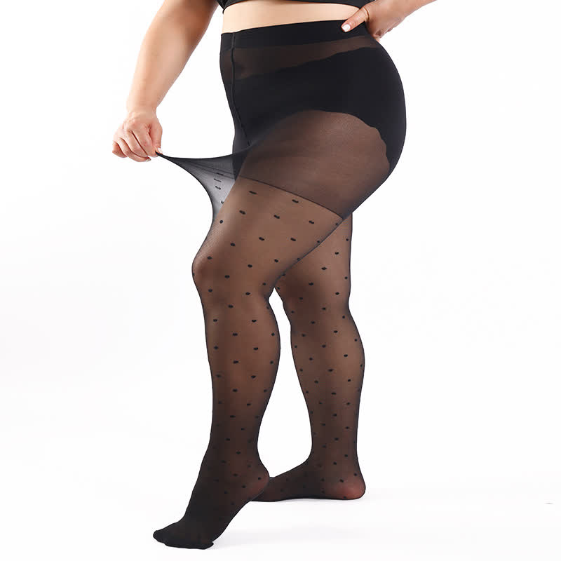 Plus Size Polka Dot Stockings(3 Pairs) - image 4