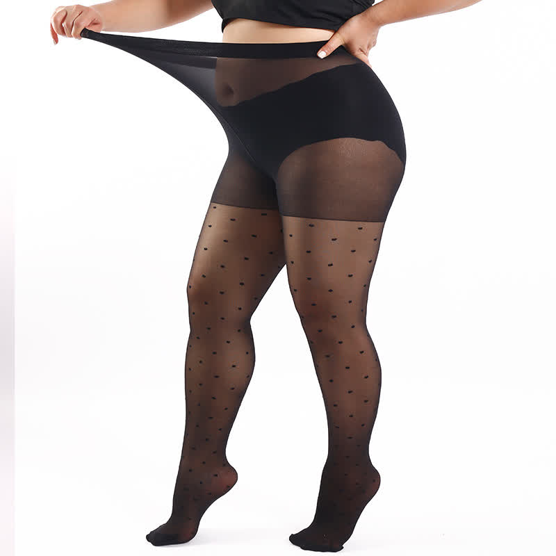 Plus Size Polka Dot Stockings(3 Pairs) - image 8