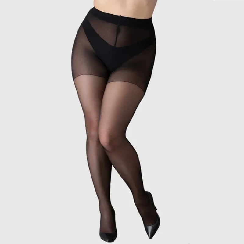 Plus Size Solid Color Pantyhose(3 Pairs) - image 5