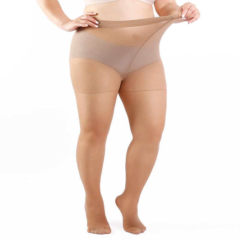 Plus Size Solid Color Pantyhose(3 Pairs) - image 13