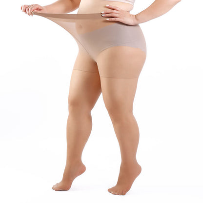Plus Size Solid Color Pantyhose(3 Pairs)