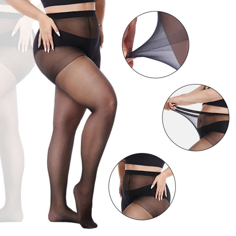 Plus Size Solid Color Pantyhose(3 Pairs)