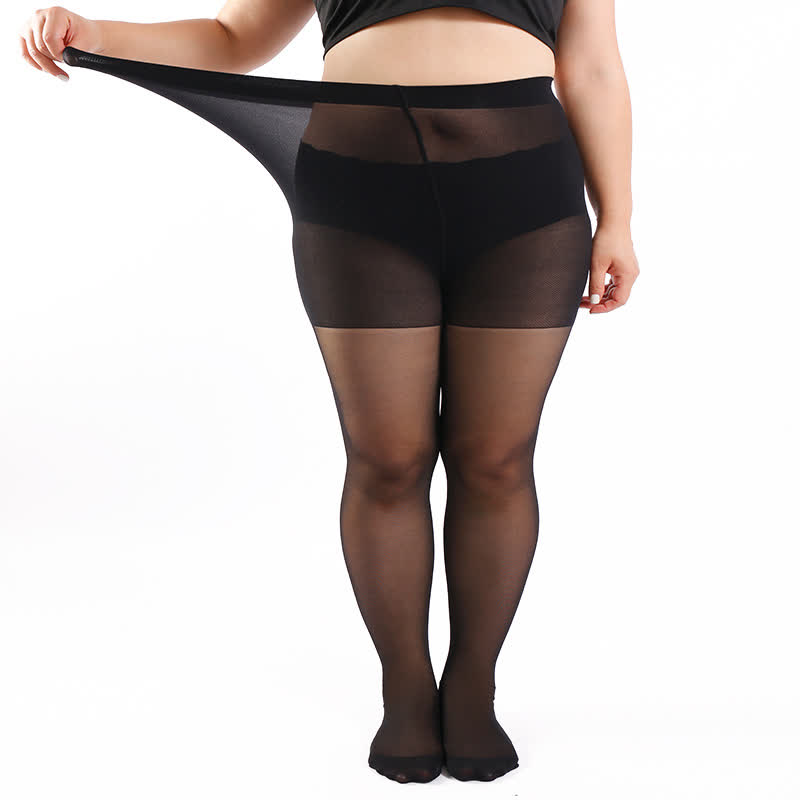 Plus Size Solid Color Pantyhose(3 Pairs) - image 4