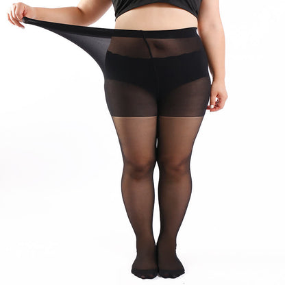 Plus Size Solid Color Pantyhose(3 Pairs) - image 4