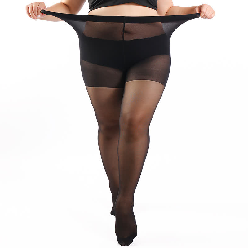 Plus Size Solid Color Pantyhose(3 Pairs) - image 8