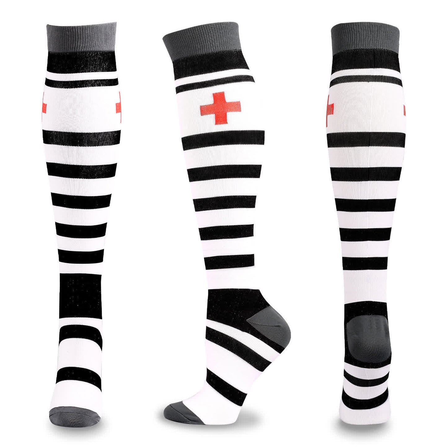 Medical Pattern Print Compression Socks(5 Pairs) - B - L/XL - image 8