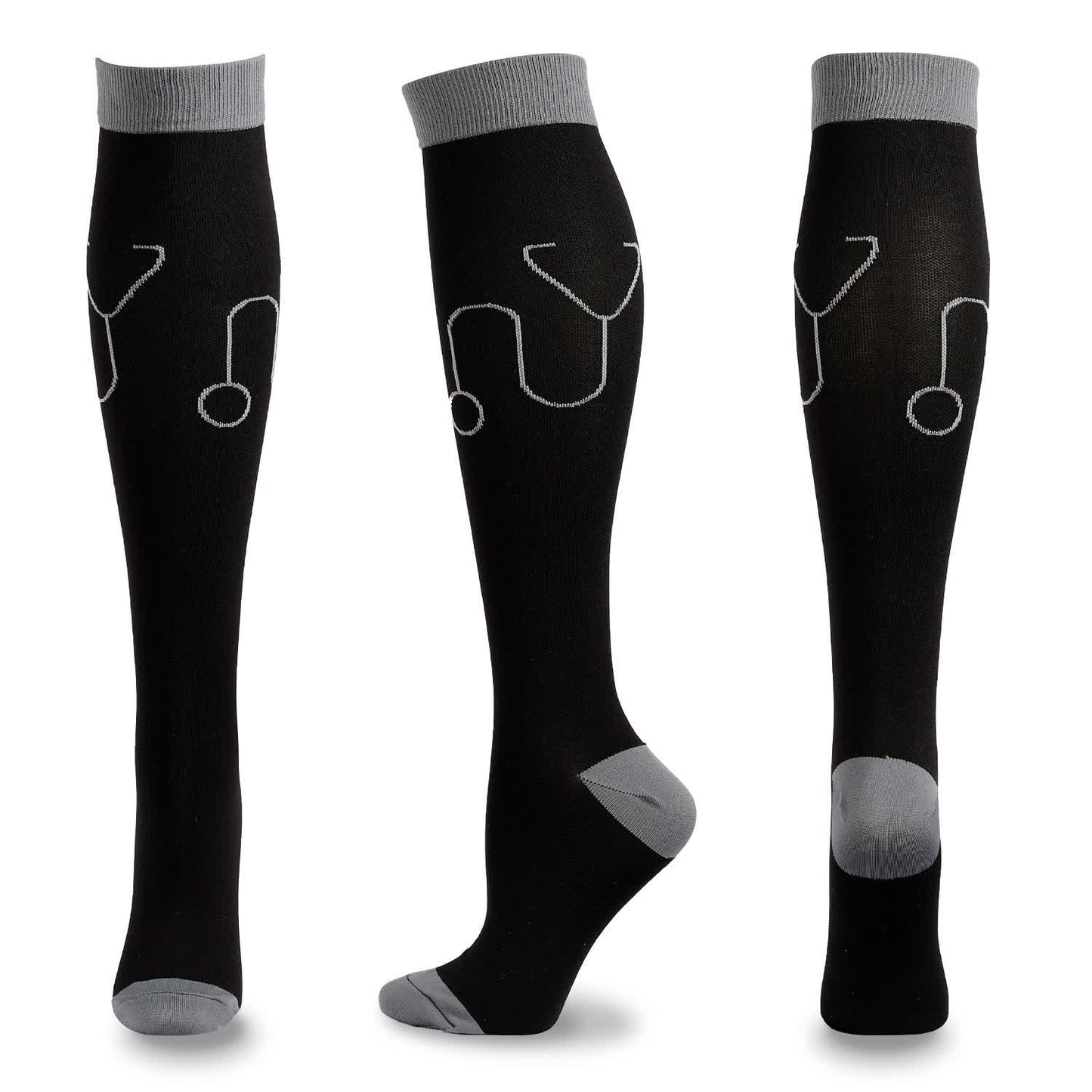 Medical Pattern Print Compression Socks(5 Pairs) - D - L/XL - image 10