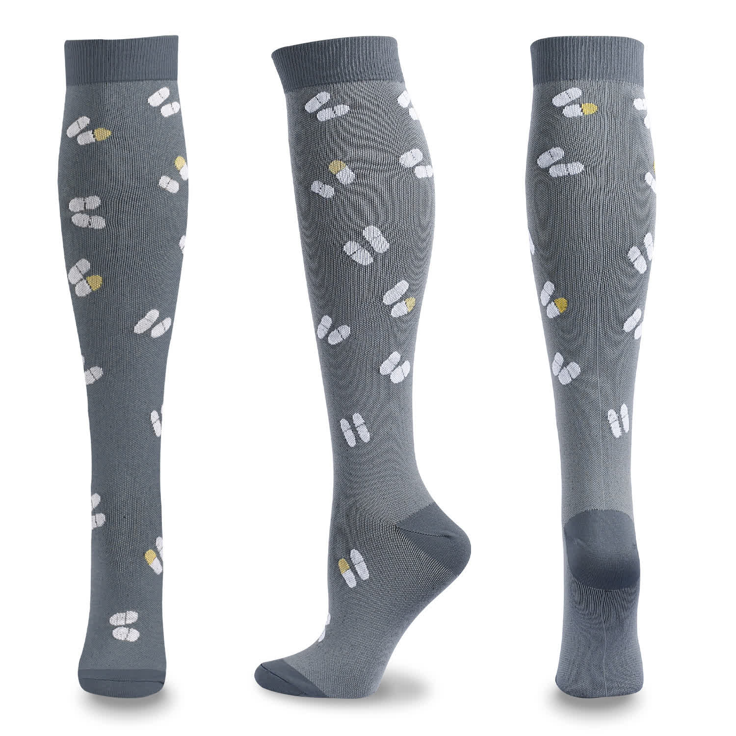 Medical Pattern Print Compression Socks(5 Pairs) - E - L/XL - image 11