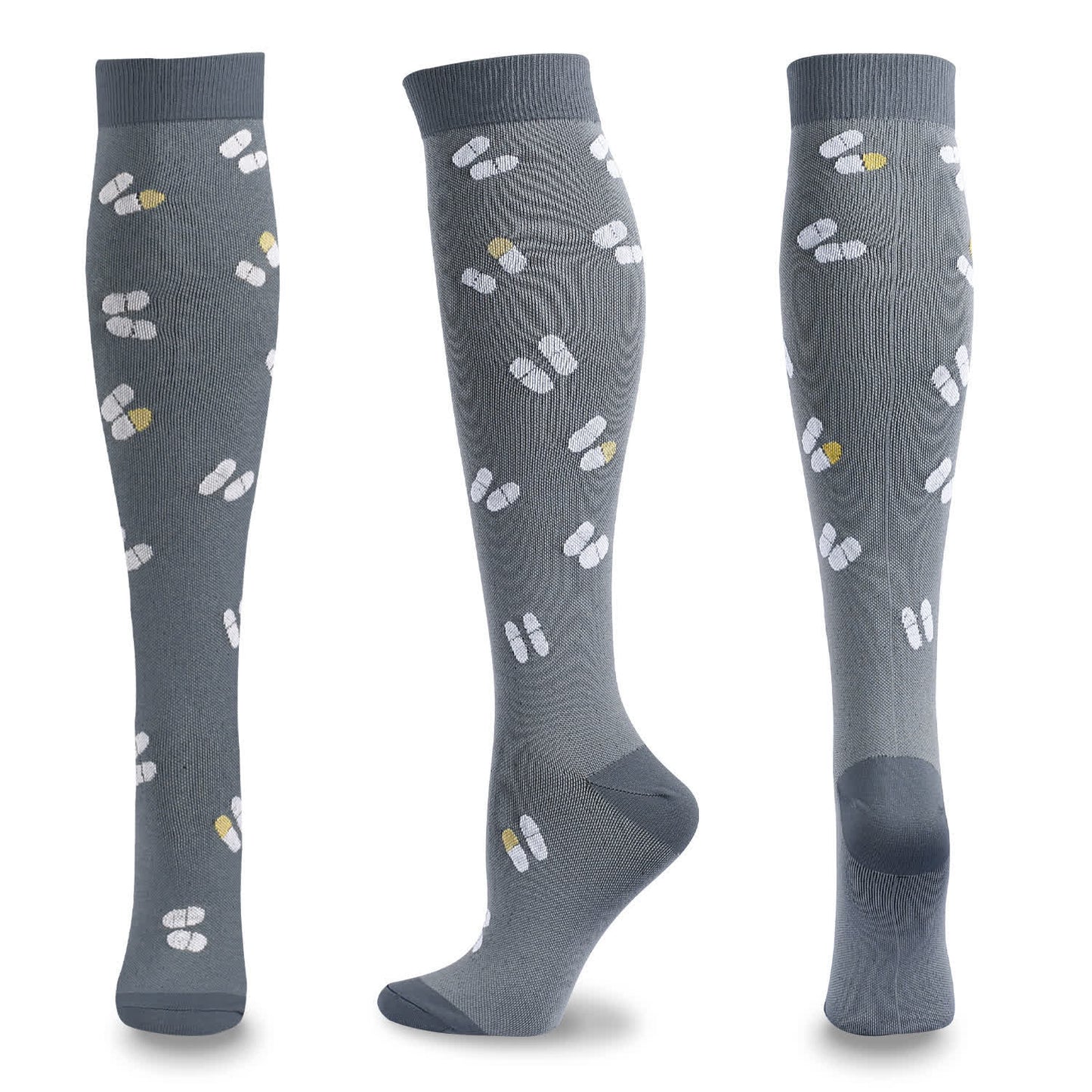 Medical Pattern Print Compression Socks(5 Pairs)