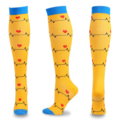 Medical Pattern Print Compression Socks(5 Pairs) - C - L/XL - image 9