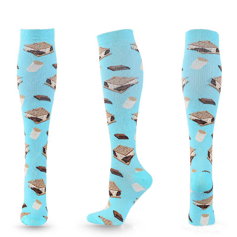 Fun Print Compression Socks(4 Pairs)