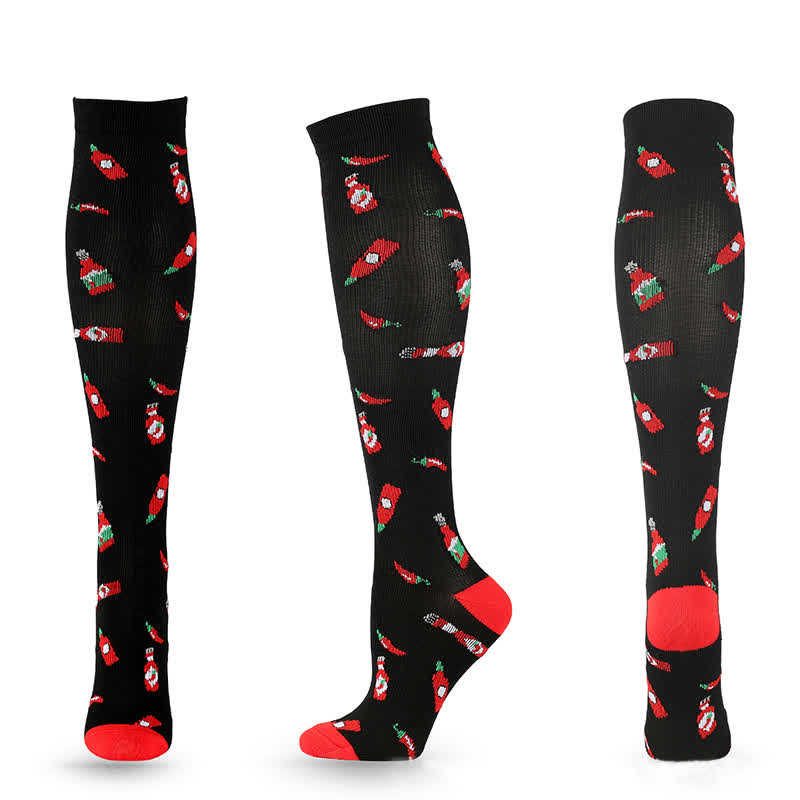 Fun Print Compression Socks(4 Pairs)
