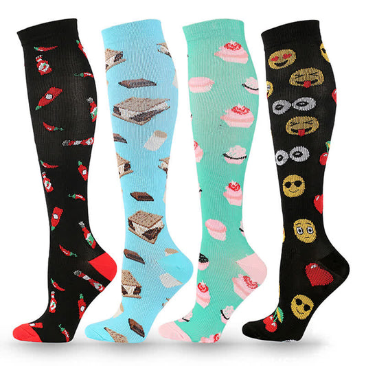 Fun Print Compression Socks(4 Pairs) - image 0
