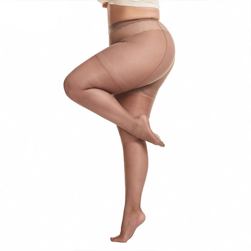 Anti-snagging Sheer Pantyhose(2 Pairs) - Coffee - Plus SIze - image 6