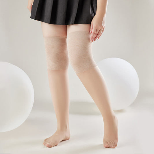 Knee Wrap Sheer Thigh High Socks(3 Pairs)