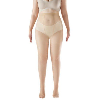 Ultra-thin High Waist Anti-snagging Sheer Pantyhose(2 Pairs) - Nude - XL - image 7