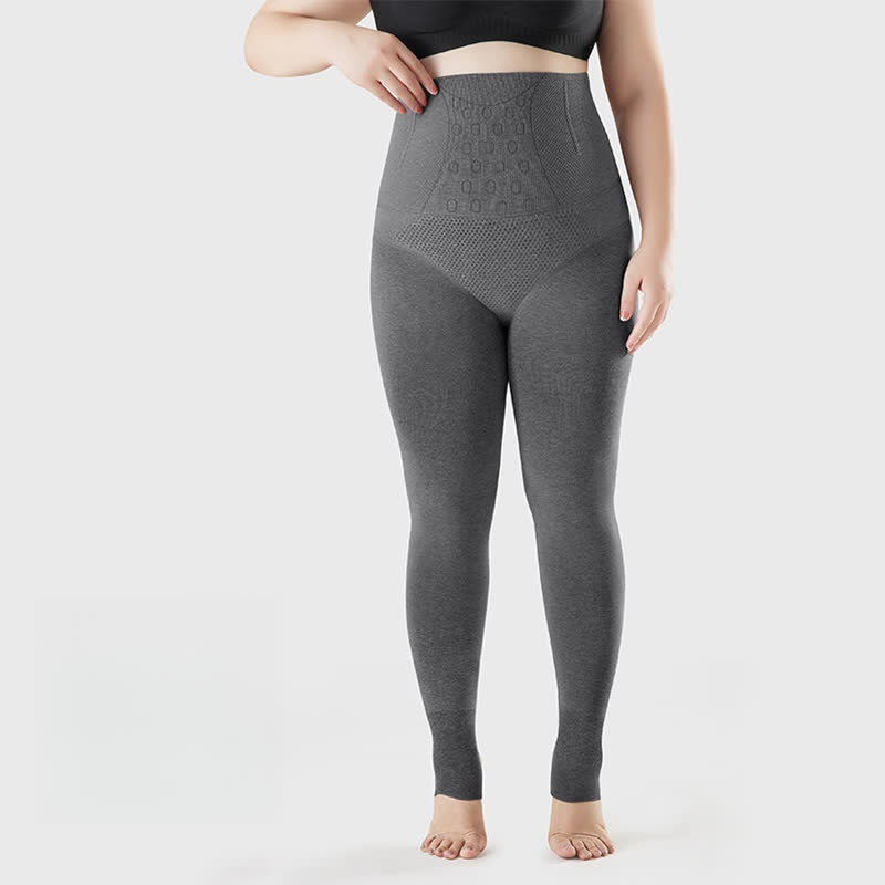 High Waist Solid Color Open Toe Pantyhose - Light Gray - Fits up to 220 lbs - image 3