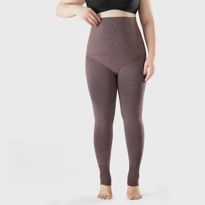 High Waist Solid Color Open Toe Pantyhose - Coffee - Fits up to 220 lbs - image 6