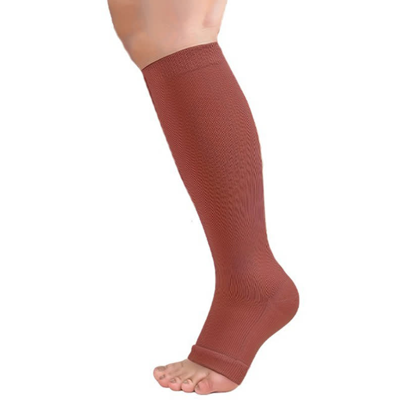 Polka Dot High Elastic Open Toe Compression Socks(3 Pairs) - B - 2XL - image 3