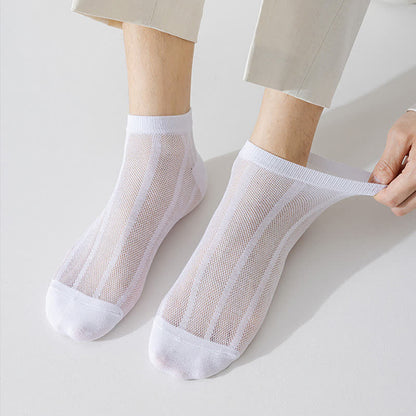 Solid Color Thin Breathable Sweat-absorbent Socks(5 Pairs)