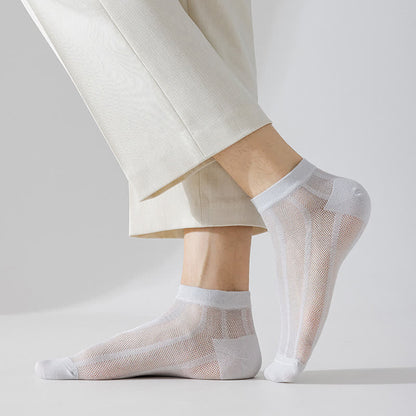 Solid Color Thin Breathable Sweat-absorbent Socks(5 Pairs)