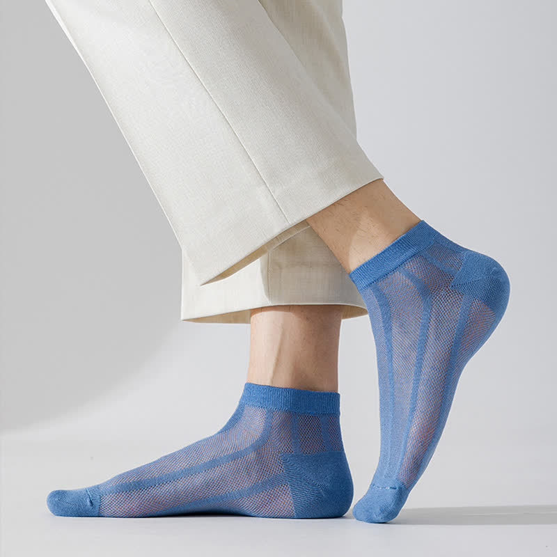 Solid Color Thin Breathable Sweat-absorbent Socks(5 Pairs)