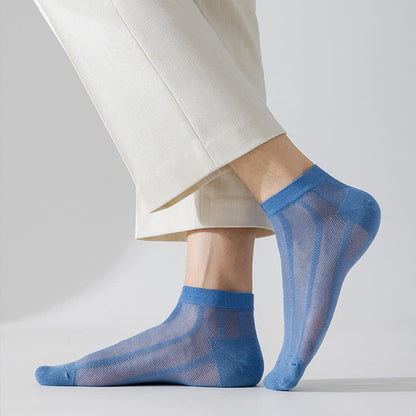 Solid Color Thin Breathable Sweat-absorbent Socks(5 Pairs)