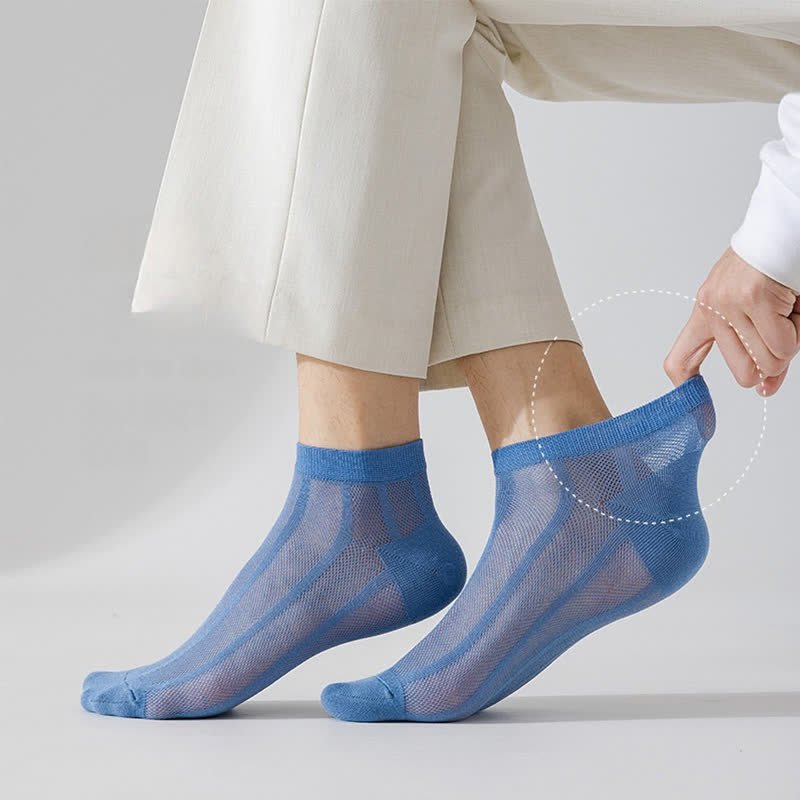 Solid Color Thin Breathable Sweat-absorbent Socks(5 Pairs)