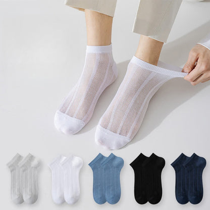 Solid Color Thin Breathable Sweat-absorbent Socks(5 Pairs)