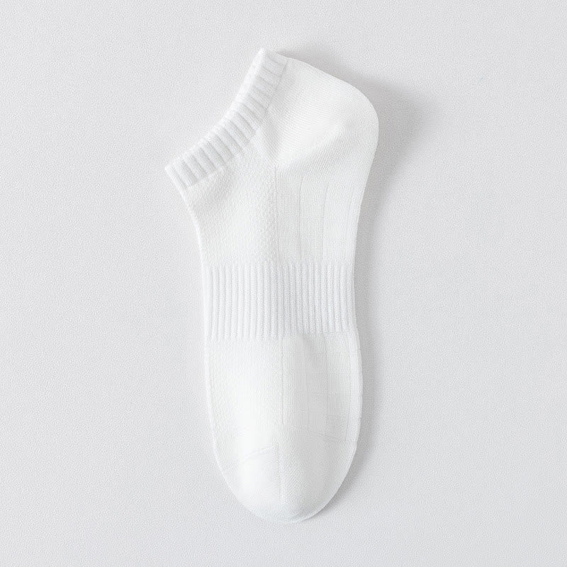 Lightweight Breathable Mesh Solid Color No Show Socks(6 Pairs) - Off-white - EU44-50(US10-15) - image 10