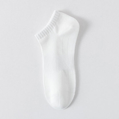 Lightweight Breathable Mesh Solid Color No Show Socks(6 Pairs) - Off-white - EU44-50(US10-15) - image 10