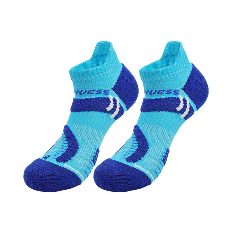 Bright Color Block Breathable Sports Ankle Socks(4 Pairs) - Blue - EU39-44(US6-10) - image 2
