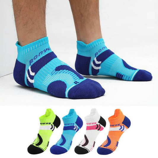 Bright Color Block Breathable Sports Ankle Socks(4 Pairs)
