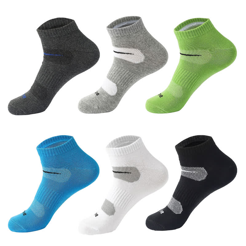 Simple Sports Sweat-absorbent Cotton Ankle Socks(6 Pairs) - Multicolor - EU39-45(US6-11) - image 1