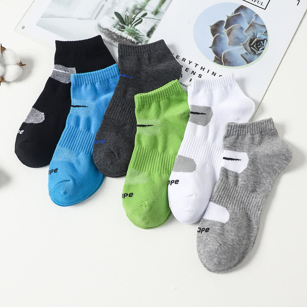 Simple Sports Sweat-absorbent Cotton Ankle Socks(6 Pairs)