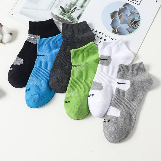 Simple Sports Sweat-absorbent Cotton Ankle Socks(6 Pairs)