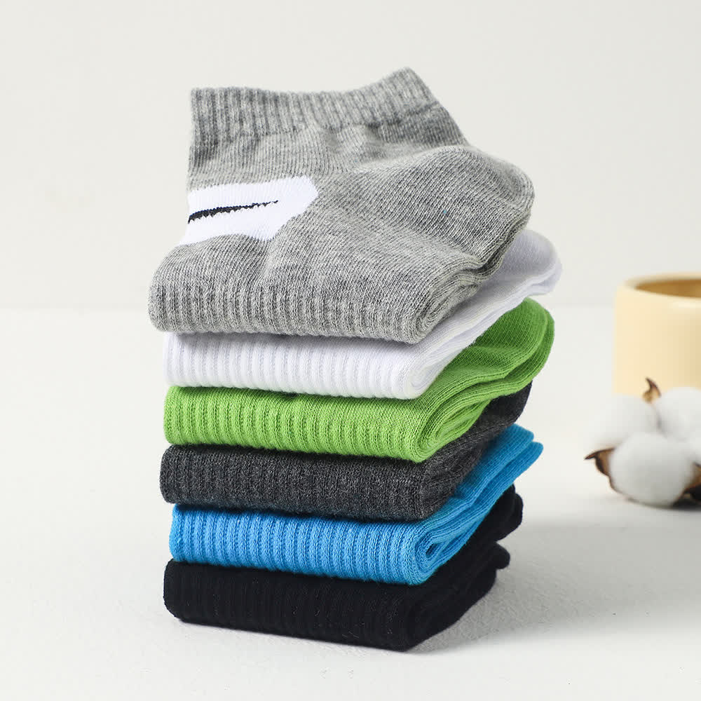 Simple Sports Sweat-absorbent Cotton Ankle Socks(6 Pairs)