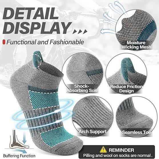 Stripe Print Sports Ankle Socks(6 Pairs)