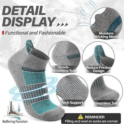 Stripe Print Sports Ankle Socks(6 Pairs)