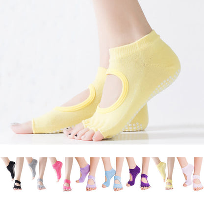 Non-Slip Five-Toe Open Toe Yoga Socks(5 Pairs)