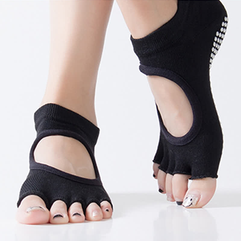 Non-Slip Five-Toe Open Toe Yoga Socks(5 Pairs)