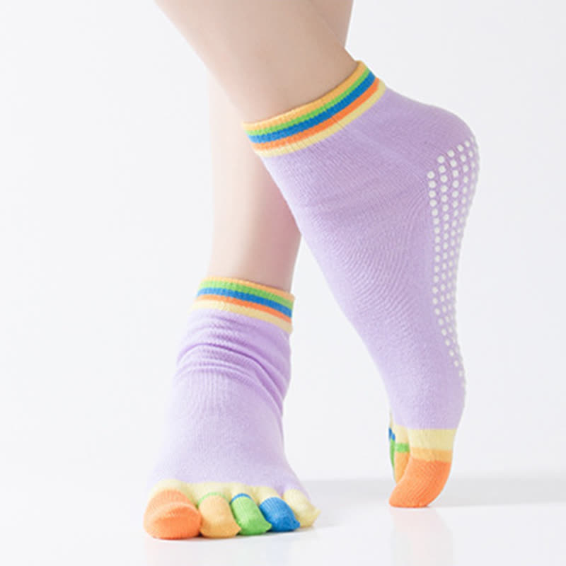 Colorful Non-Slip Five-Toe Yoga Socks(6 Pairs)